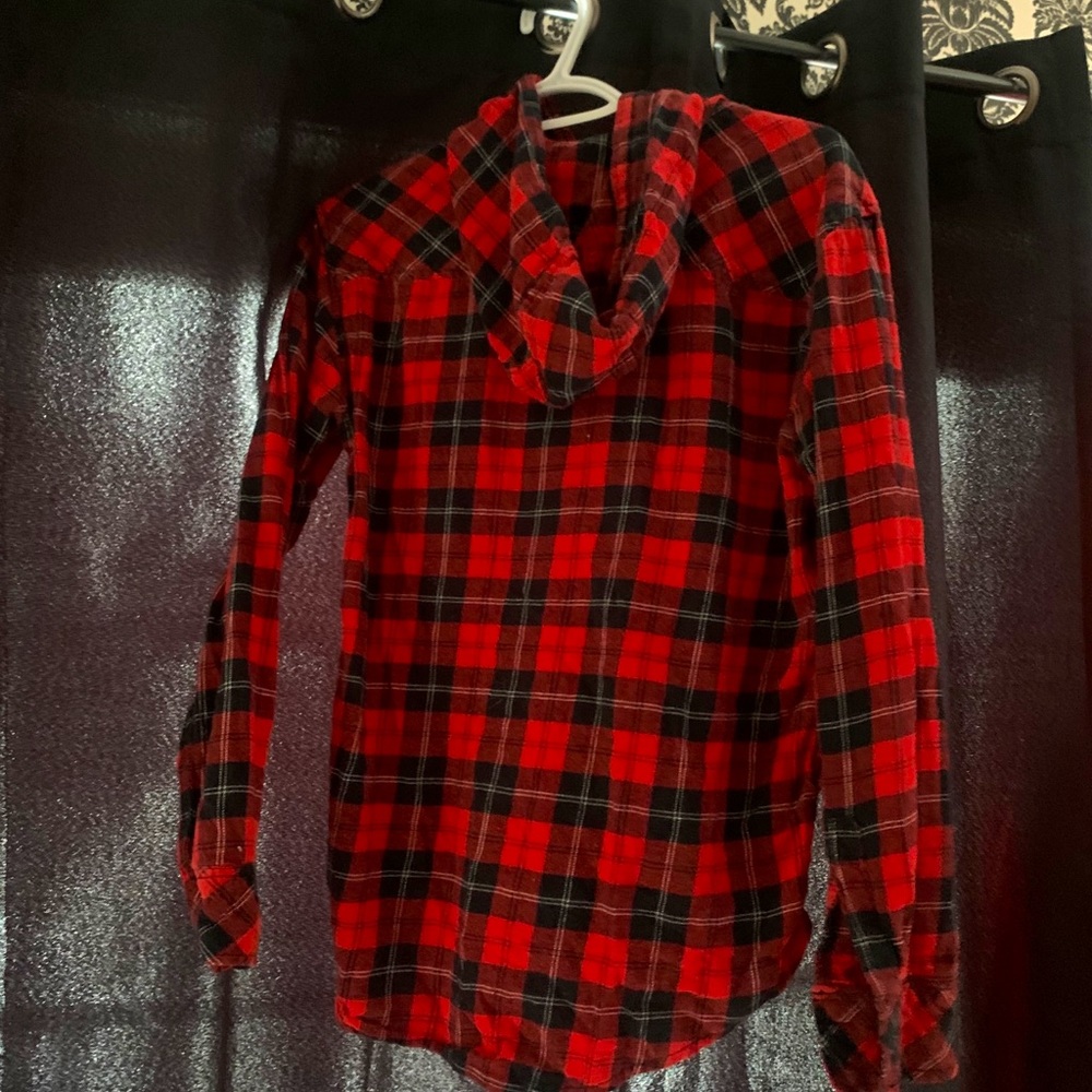 TNA plaid hoodie